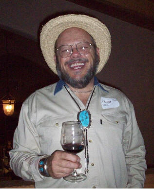 Photo of winery murder mystery party night
